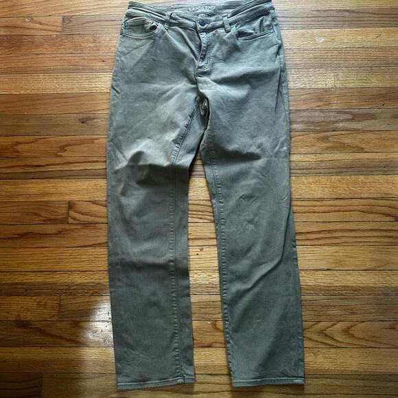 Lands End Not to Low Rise Slim Jeans Green - Picture 1 of 12
